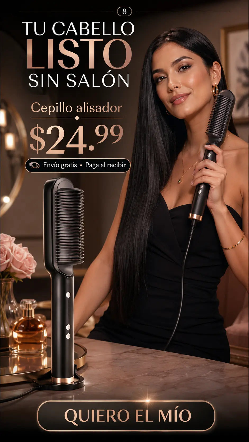 Oferta del cepillo alisador por 24.99 dólares