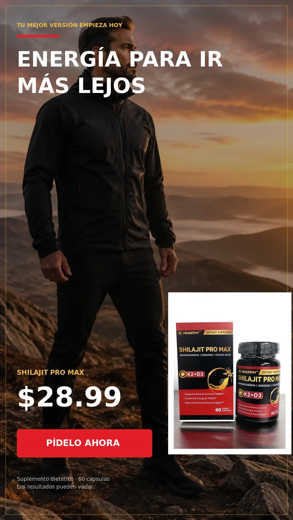 Pedir Shilajit Pro Max por 28.99 dólares